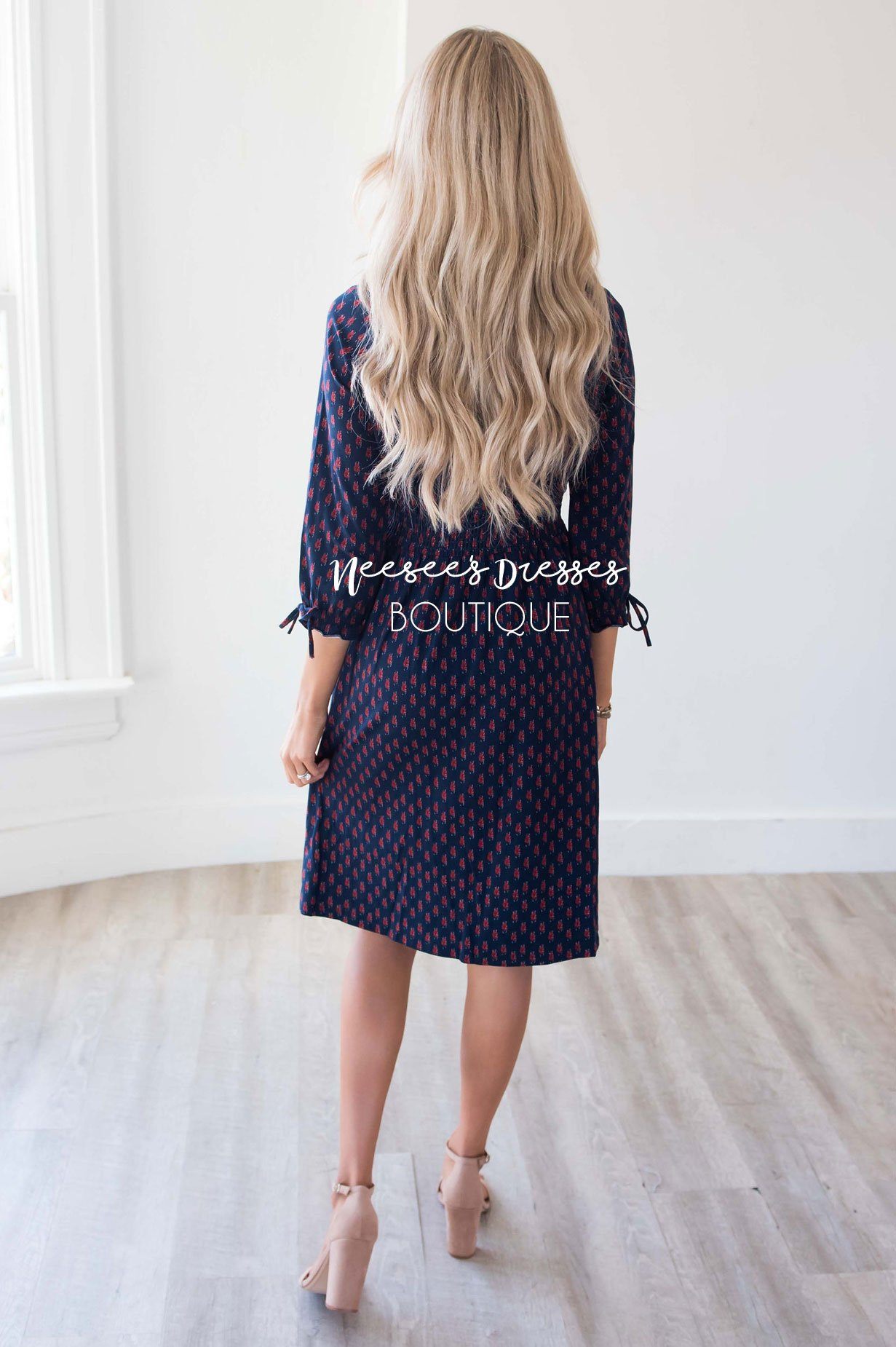 The Claudia Smocked Detail Dress Modest Dresses vendor-unknown