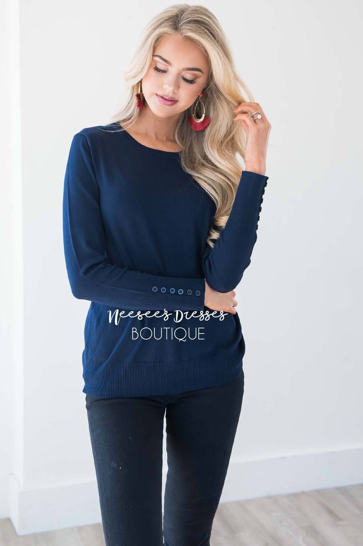 In Love with Fall Button Sleeve Sweater Tops vendor-unknown