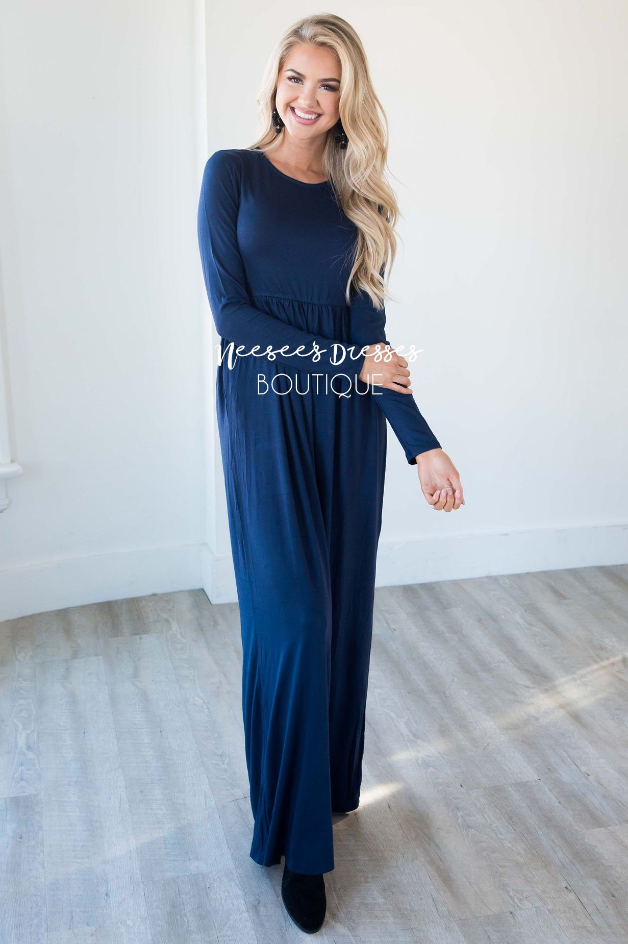The Aline Long Sleeve Maxi Dress Modest Dresses vendor-unknown