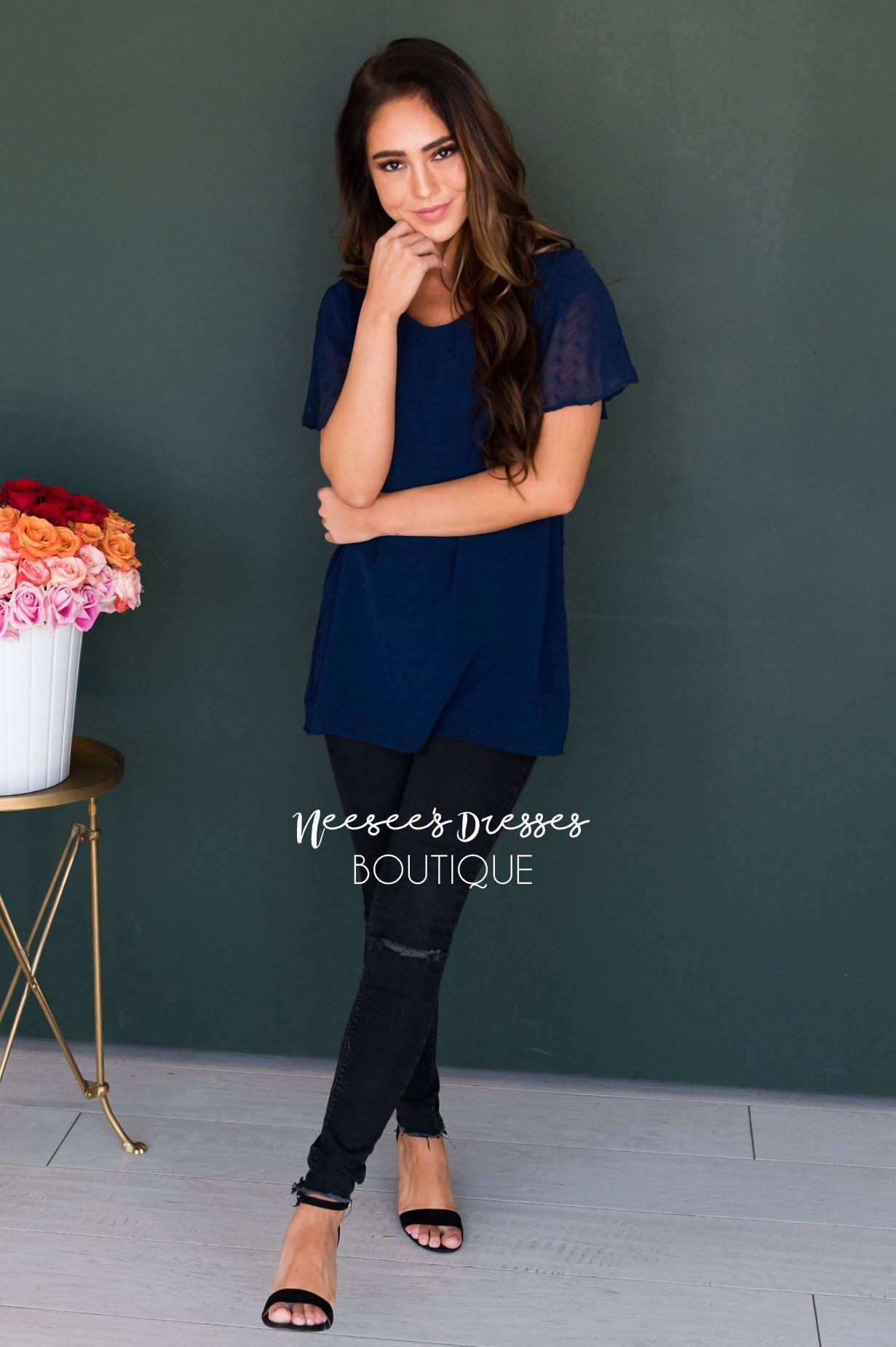 Gorgeous Swiss Dot Blouse Tops vendor-unknown