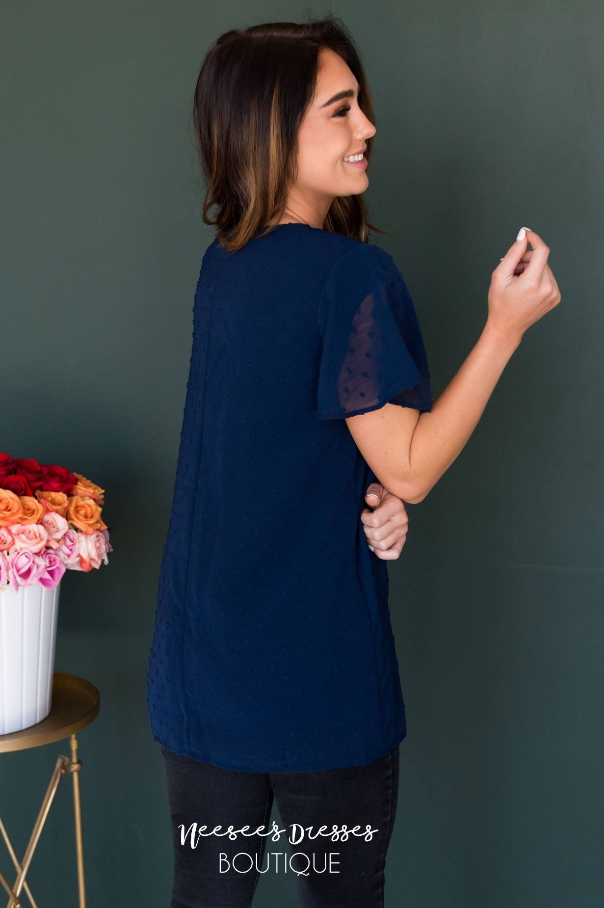 Gorgeous Swiss Dot Blouse Tops vendor-unknown