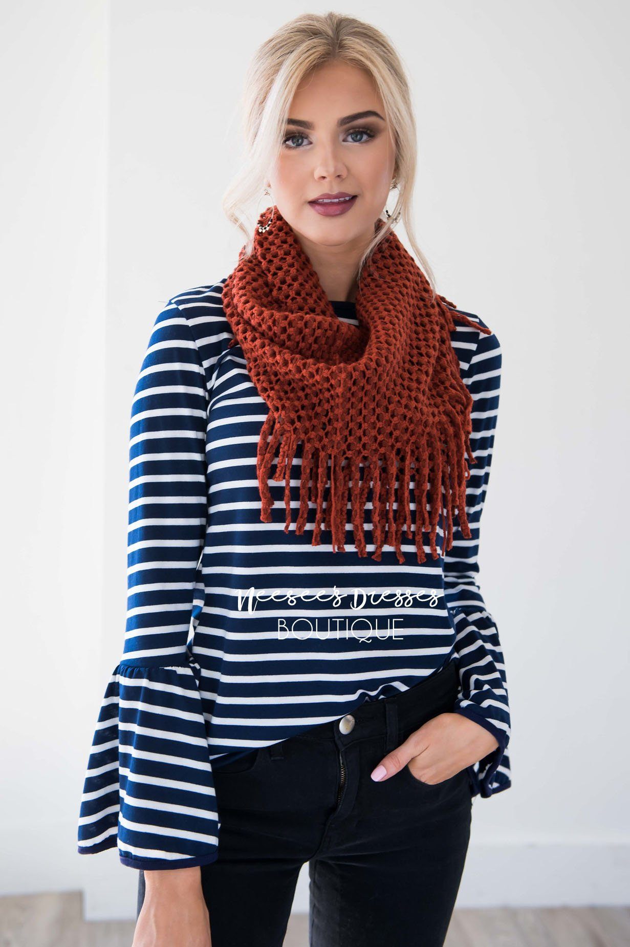 Cozy On Up Fringe Infinity Scarf Accessories & Shoes Leto Accessories