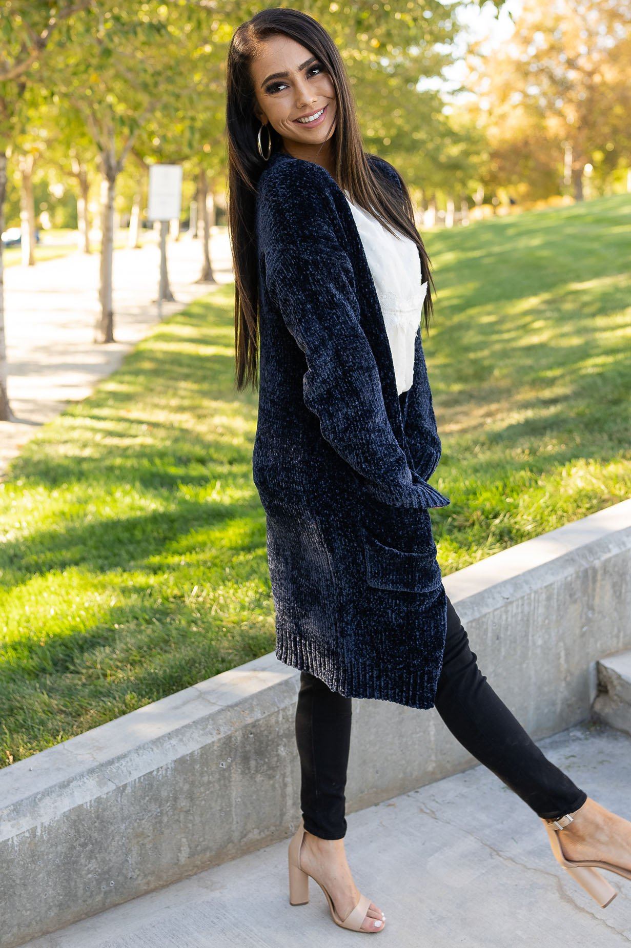 Living My Best Style Chenille Cardigan Modest Dresses vendor-unknown
