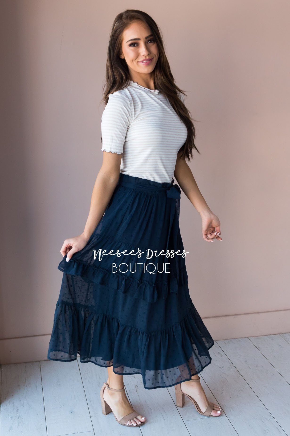 Pleasant Surprise Ribbed Modest Top Tops vendor-unknown
