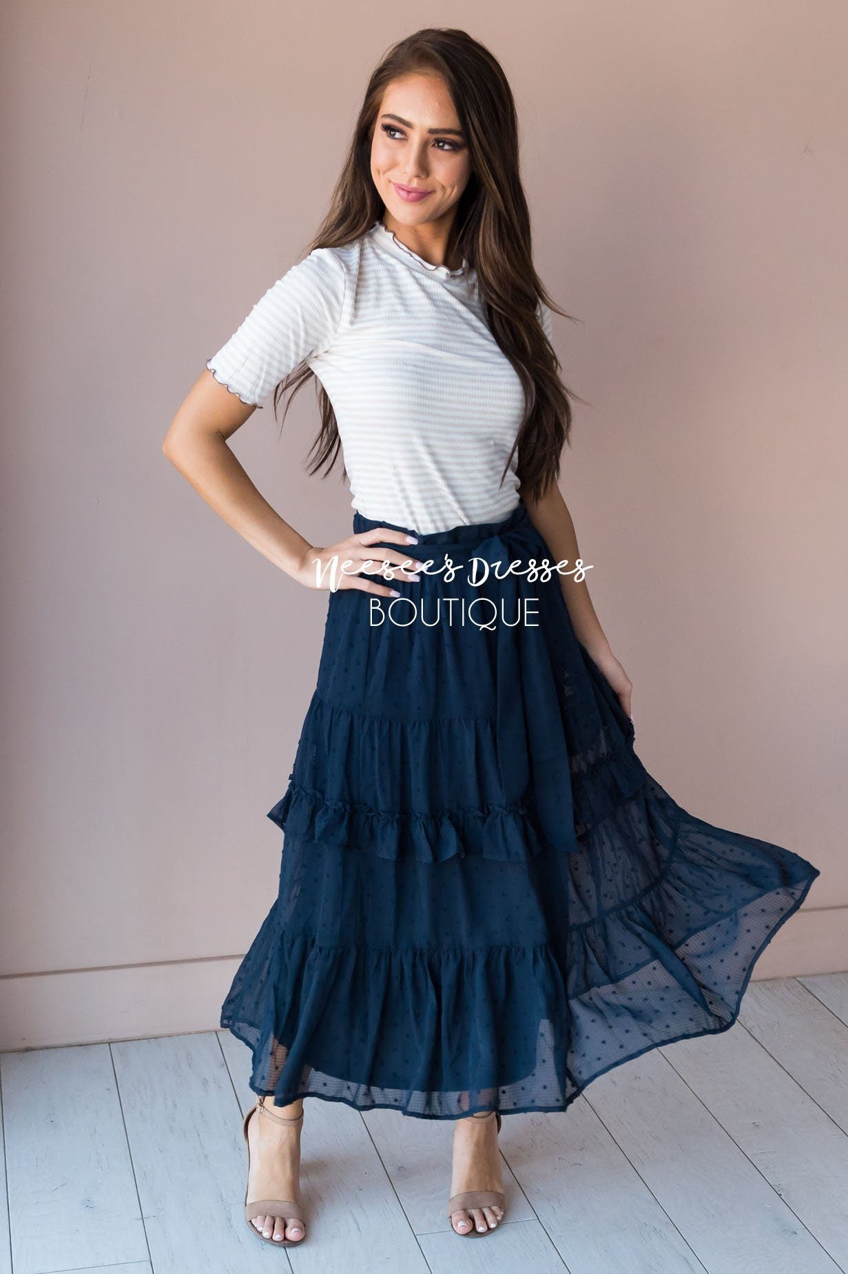 Pleasant Surprise Ribbed Modest Top Tops vendor-unknown