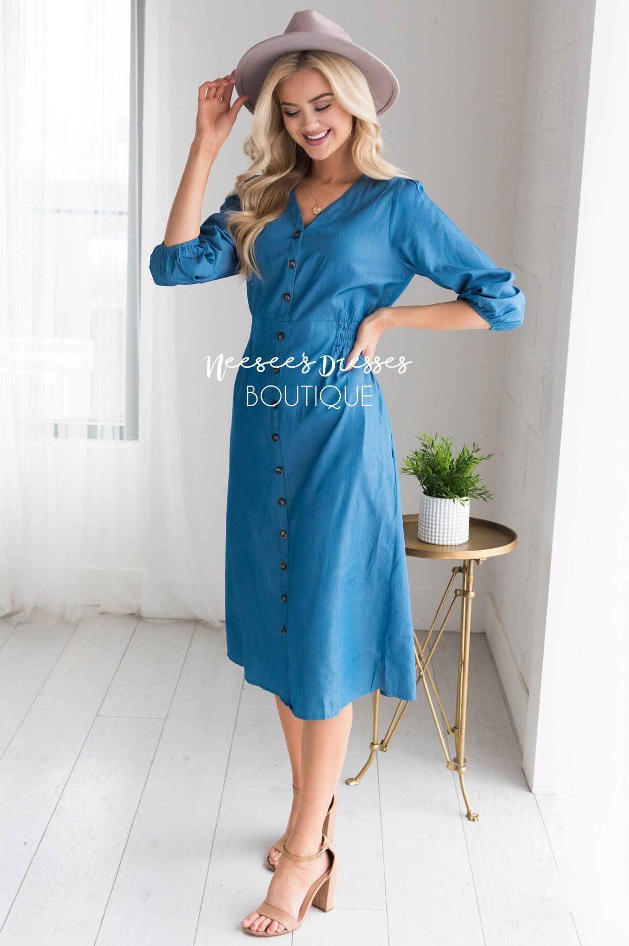 The Chara Denim Dress Modest Dresses vendor-unknown