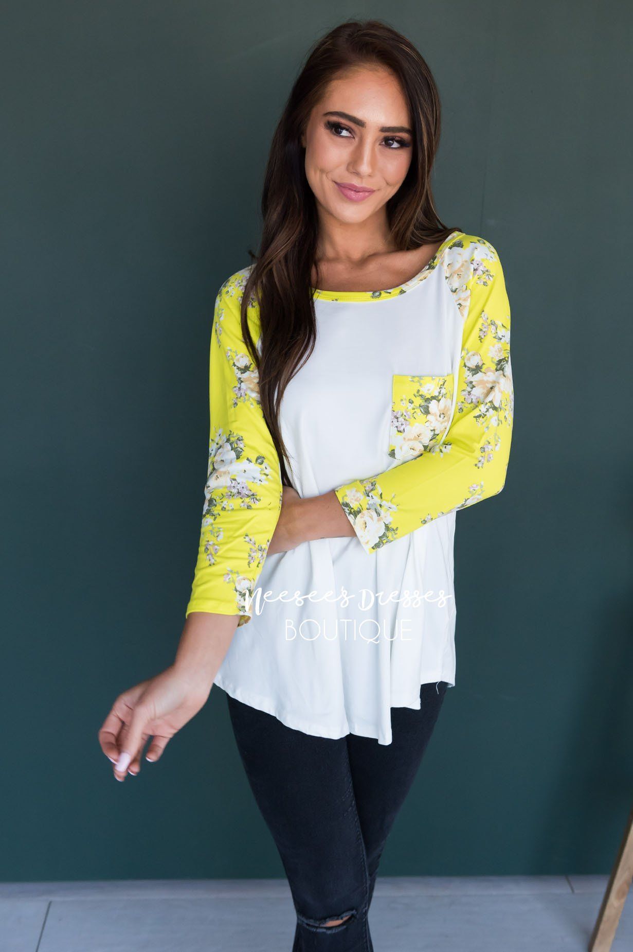 Back Again Modest Baseball Tee Modest Dresses vendor-unknown