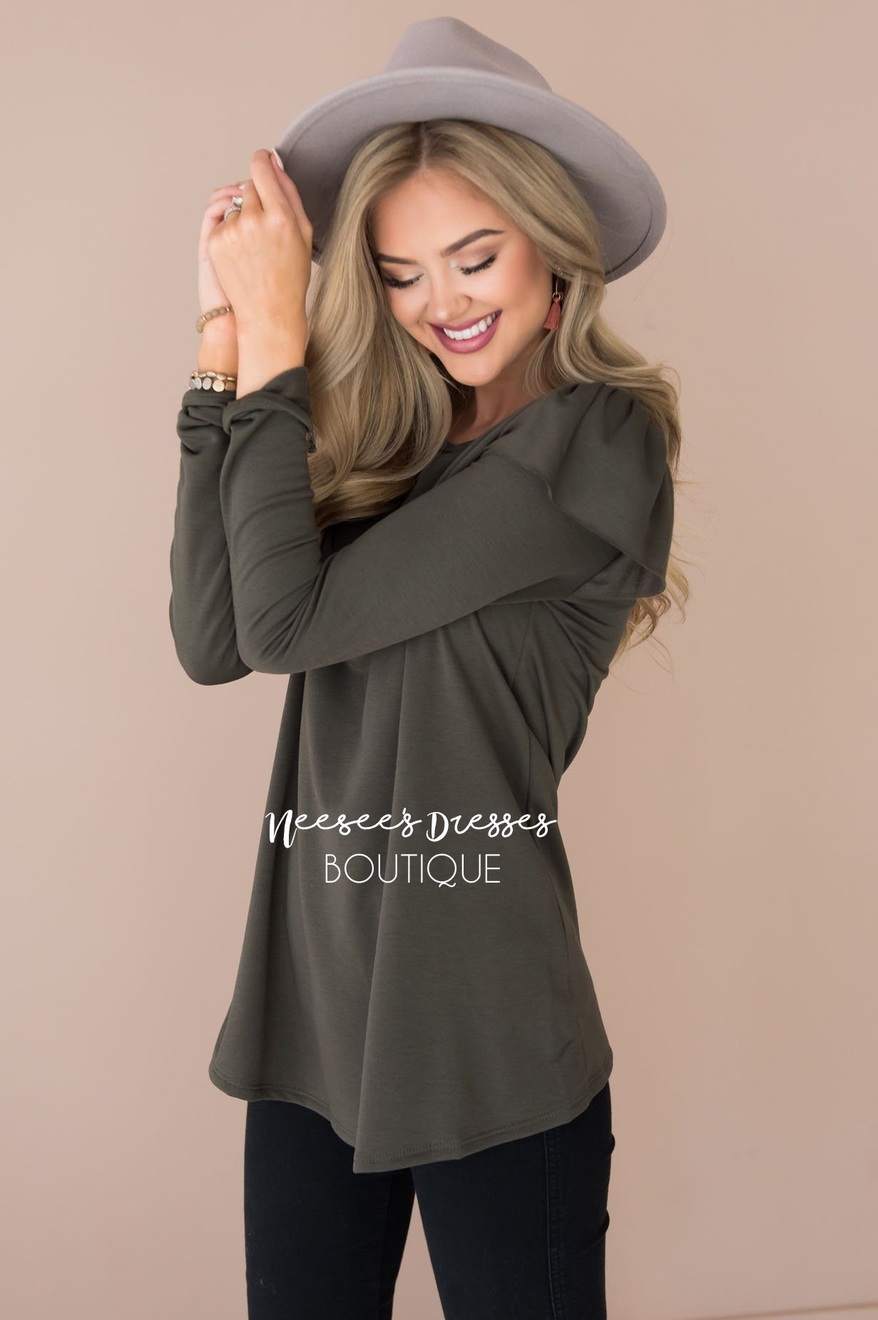 You're So Beautiful Ruffle Sleeve Top Modest Dresses vendor-unknown