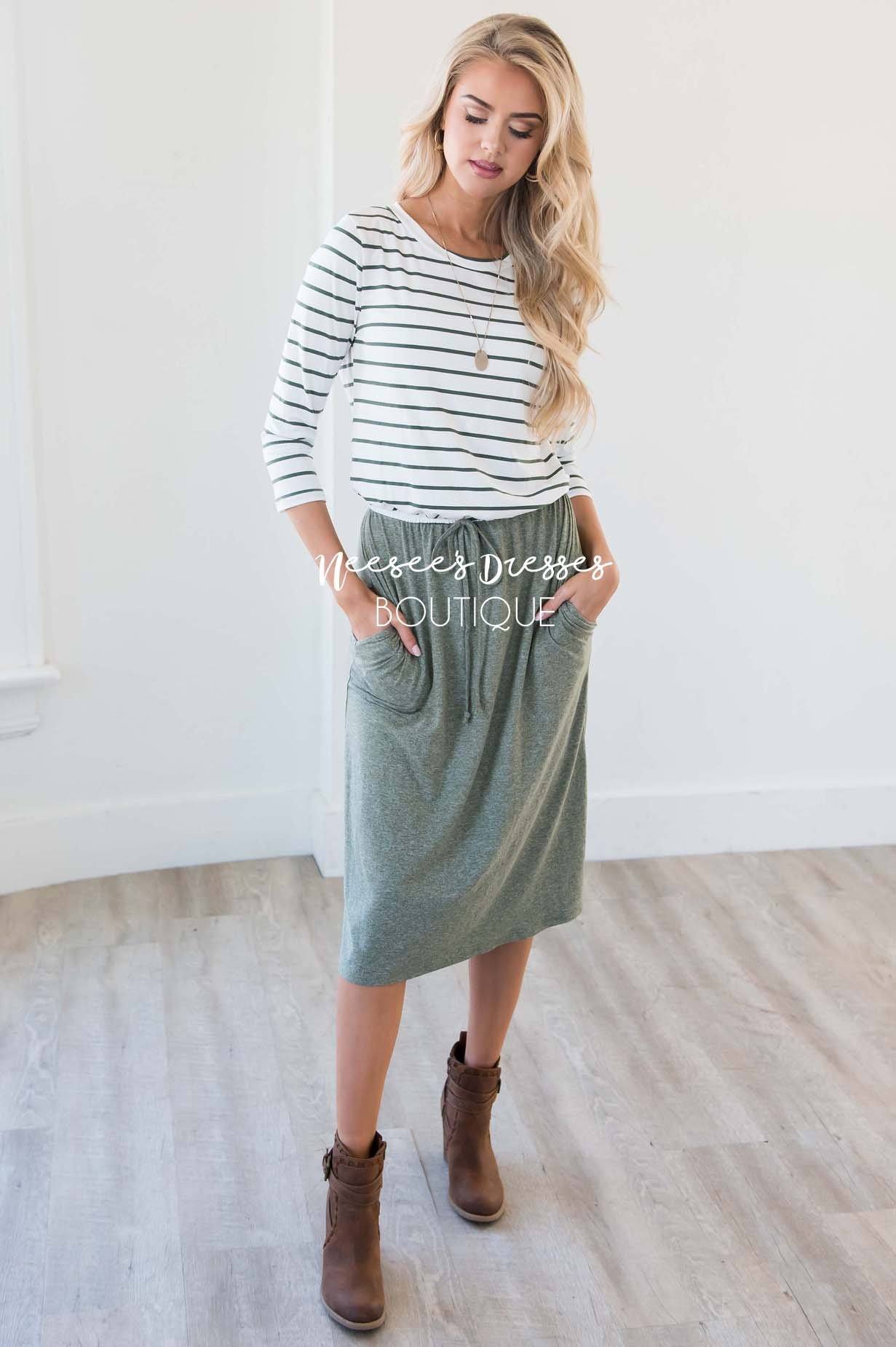 The Hannah - 3/4 Length Sleeves Modest Dresses vendor-unknown