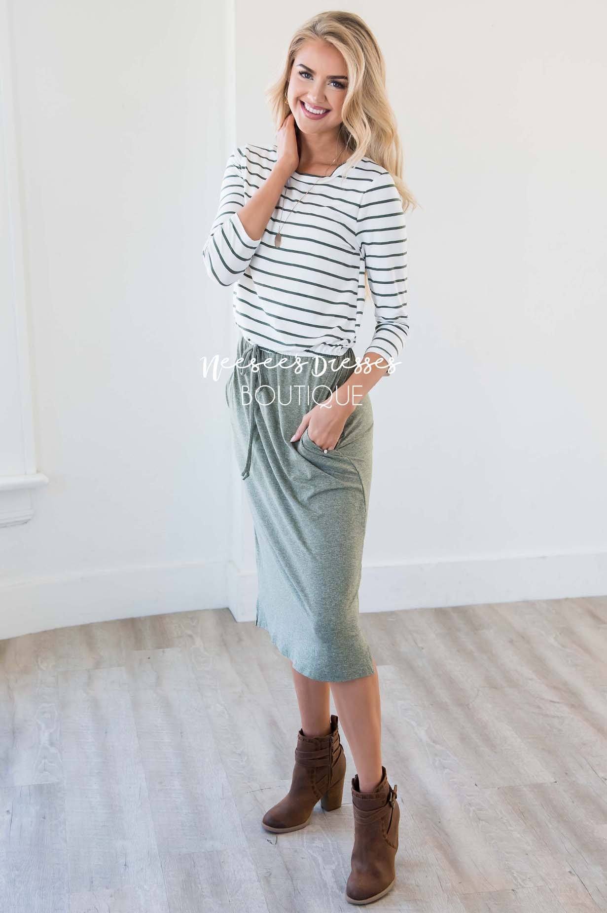 The Hannah - 3/4 Length Sleeves Modest Dresses vendor-unknown