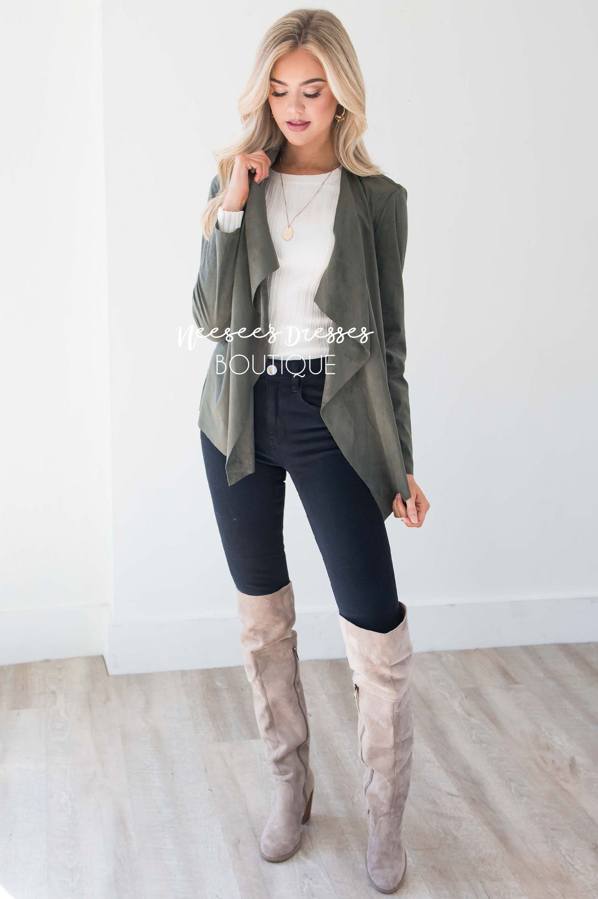 Tell Your Truth Suede Jacket Tops vendor-unknown