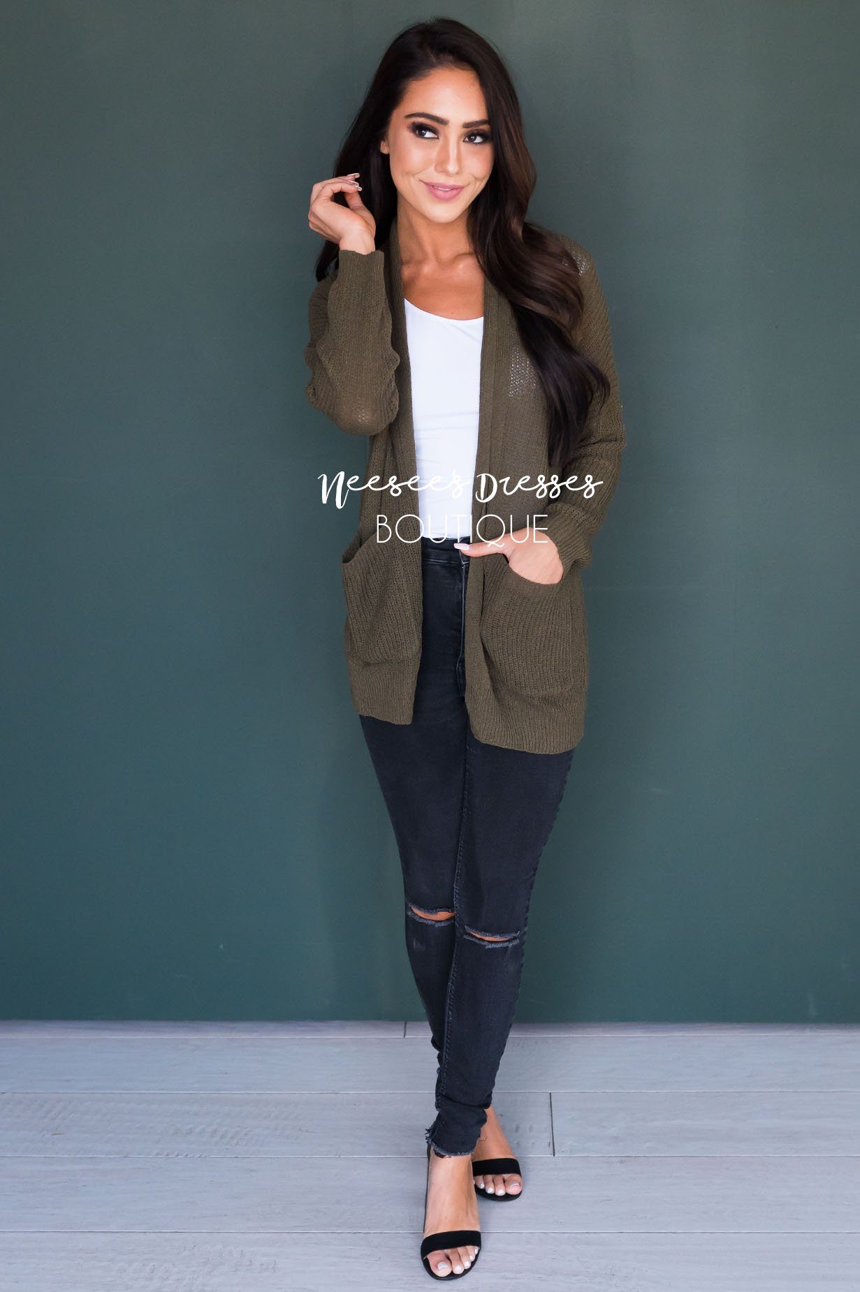 Light Weight Open Weave Cardigan Tops vendor-unknown