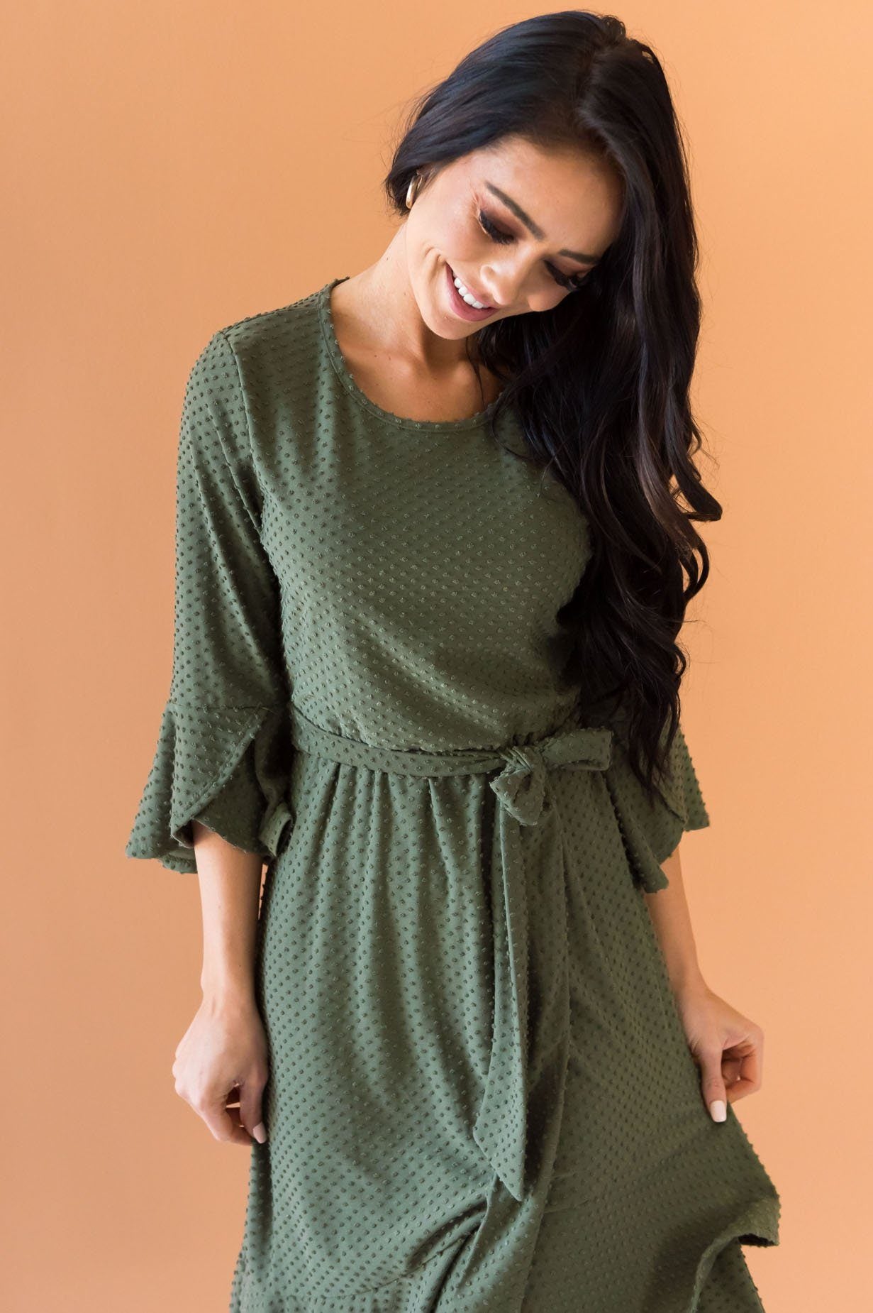 The Monti Swiss Dot Modest Dresses vendor-unknown