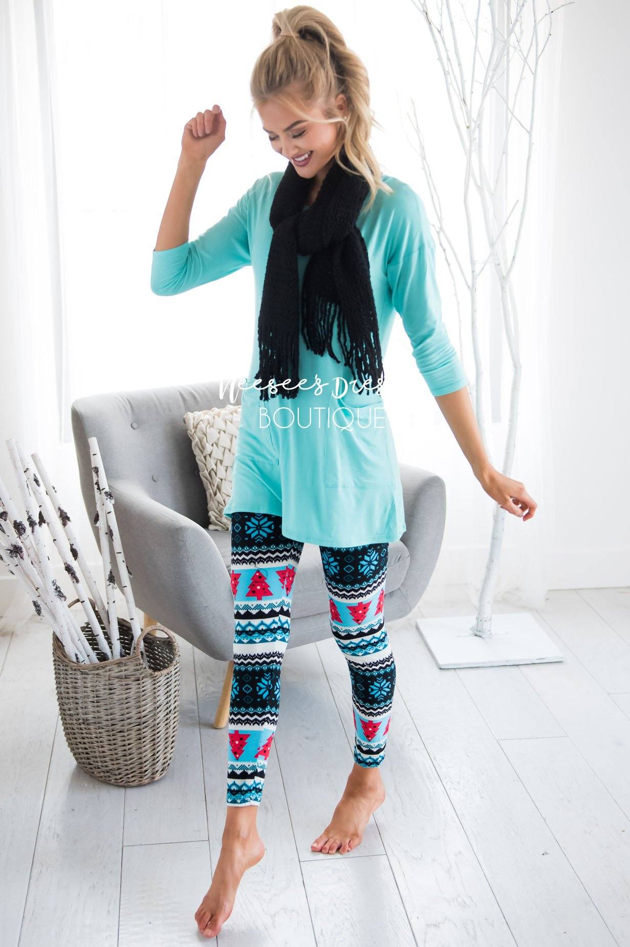 Button Back Pocket Tunic Modest Dresses vendor-unknown