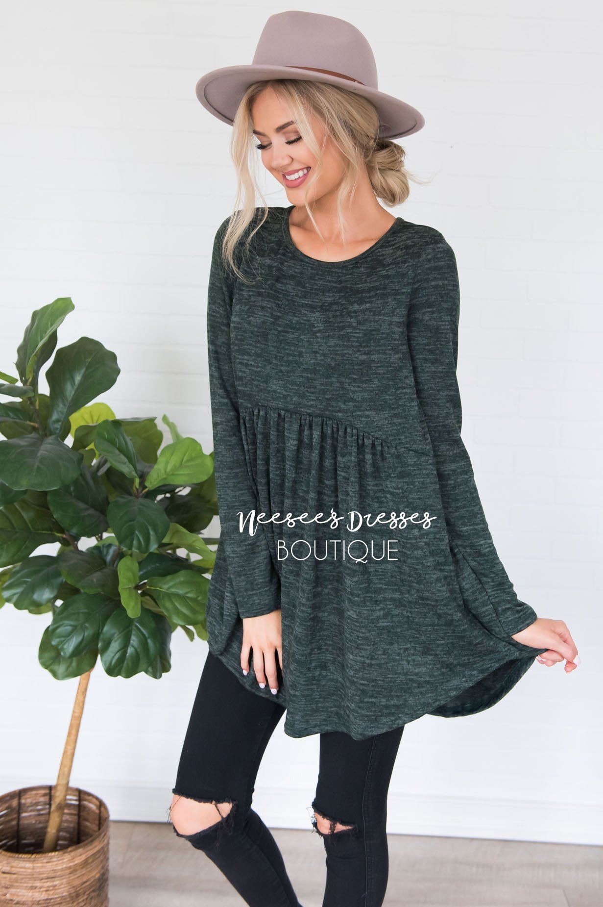 Casual Comfort Sweater Modest Dresses vendor-unknown