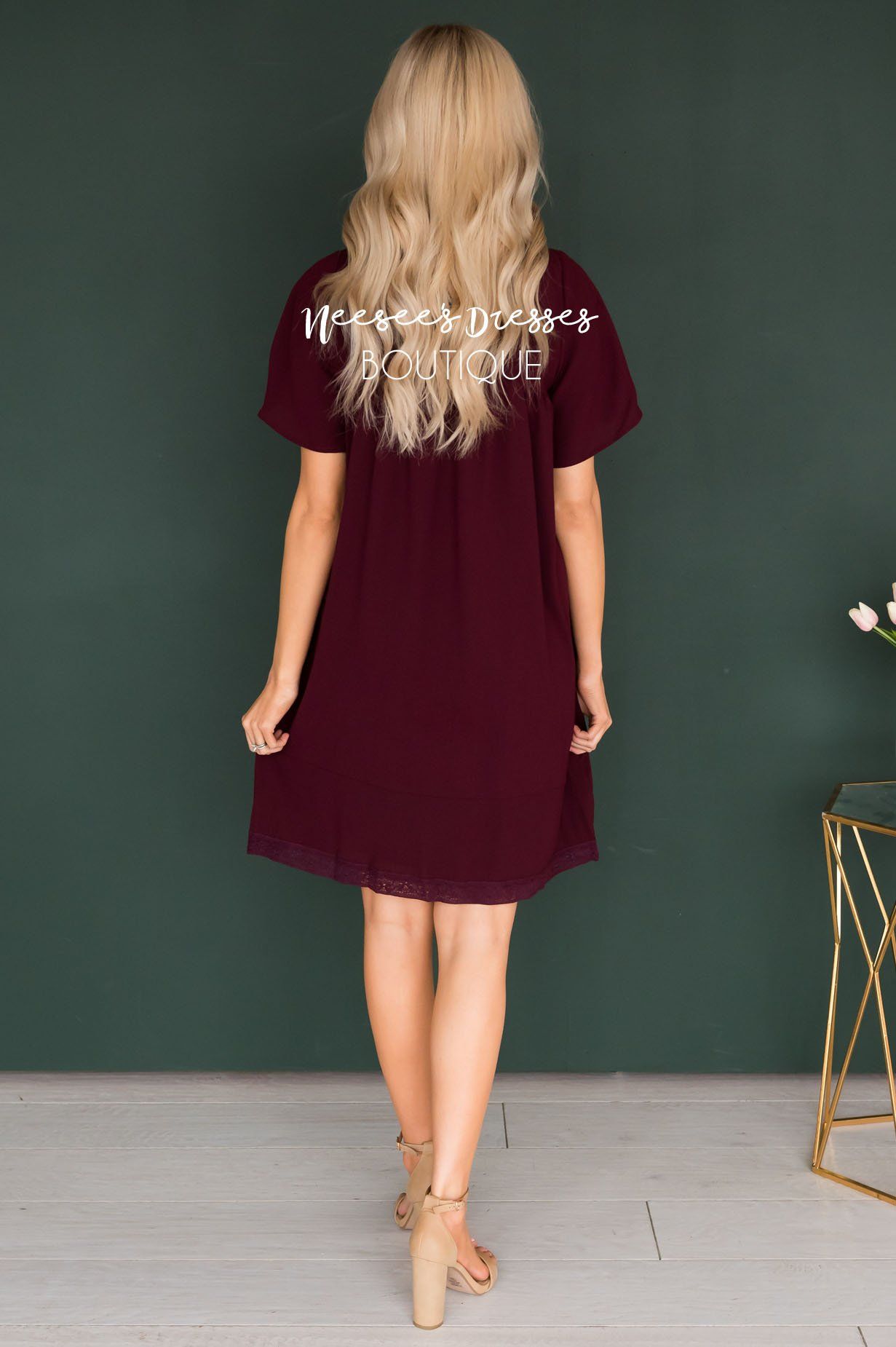 The Paige Embroidered Shift Dress Modest Dresses vendor-unknown