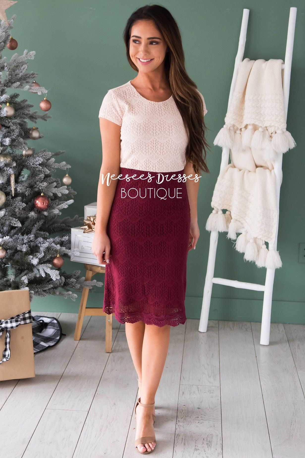 Peaceful Lace Dress Modest Dresses vendor-unknown