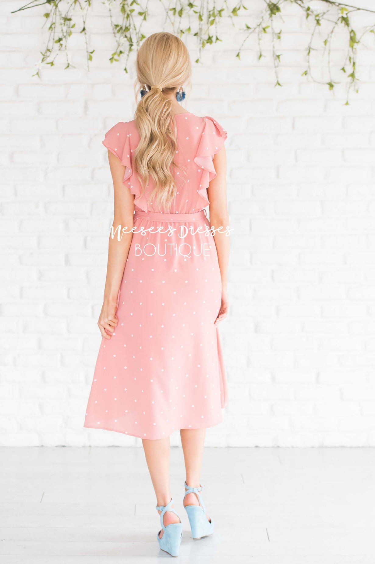 The Kynlei Polka Dotted Dress Modest Dresses vendor-unknown