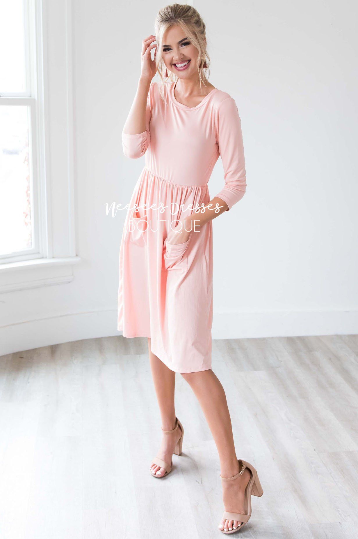 The Poppy 3/4 Length Sleeves Modest Dresses vendor-unknown