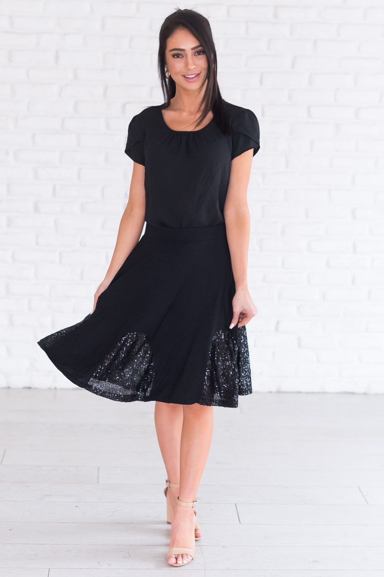 Pop of Sequins Modest Skirt Modest Dresses vendor-unknown