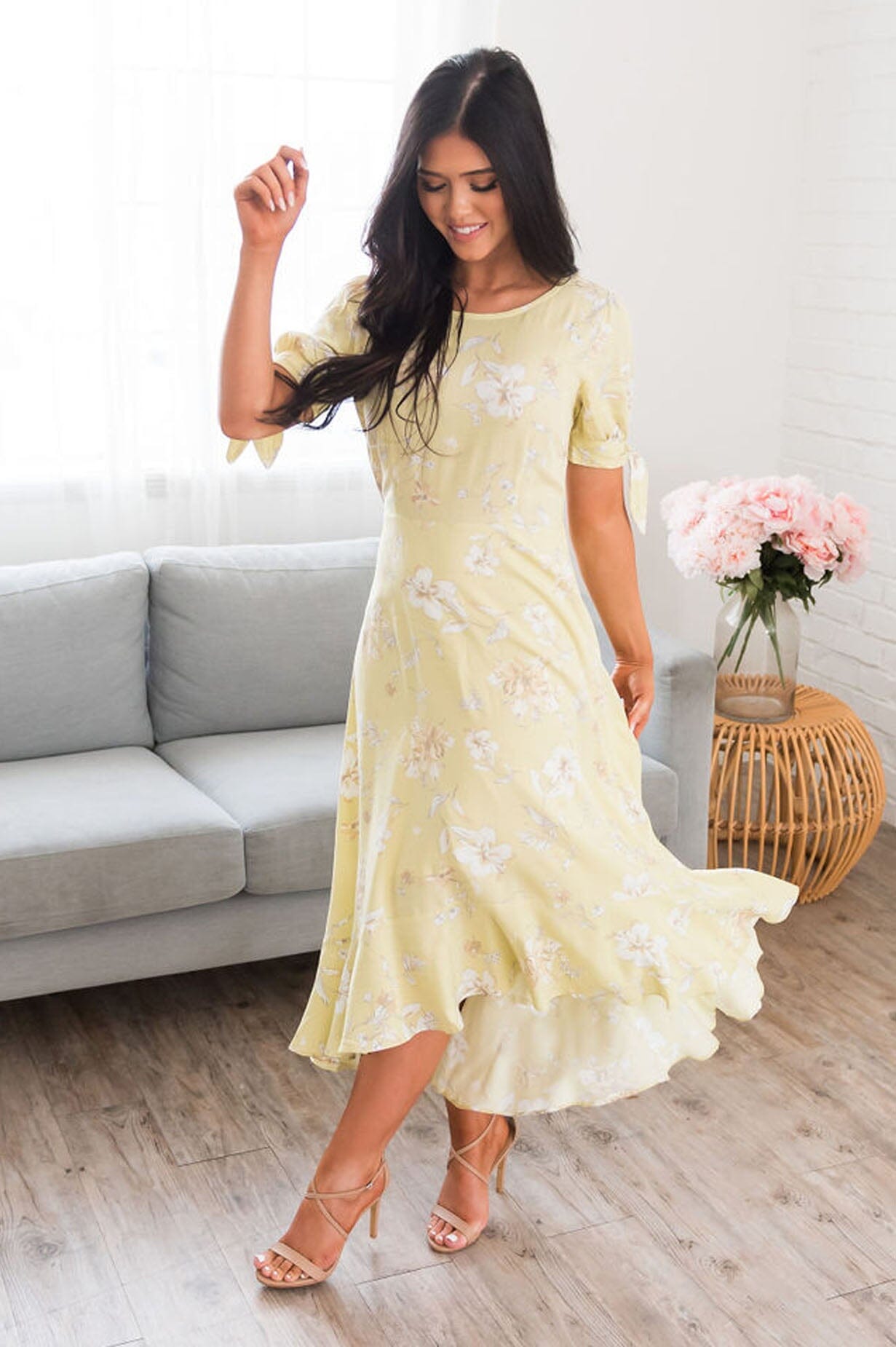 The Adalina Modest Chiffon Dress