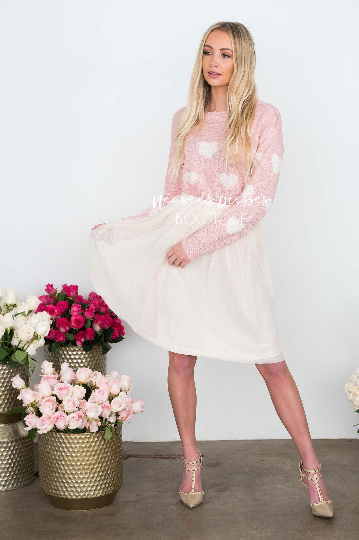 Sprinkled with Hearts Sweater Tops vendor-unknown