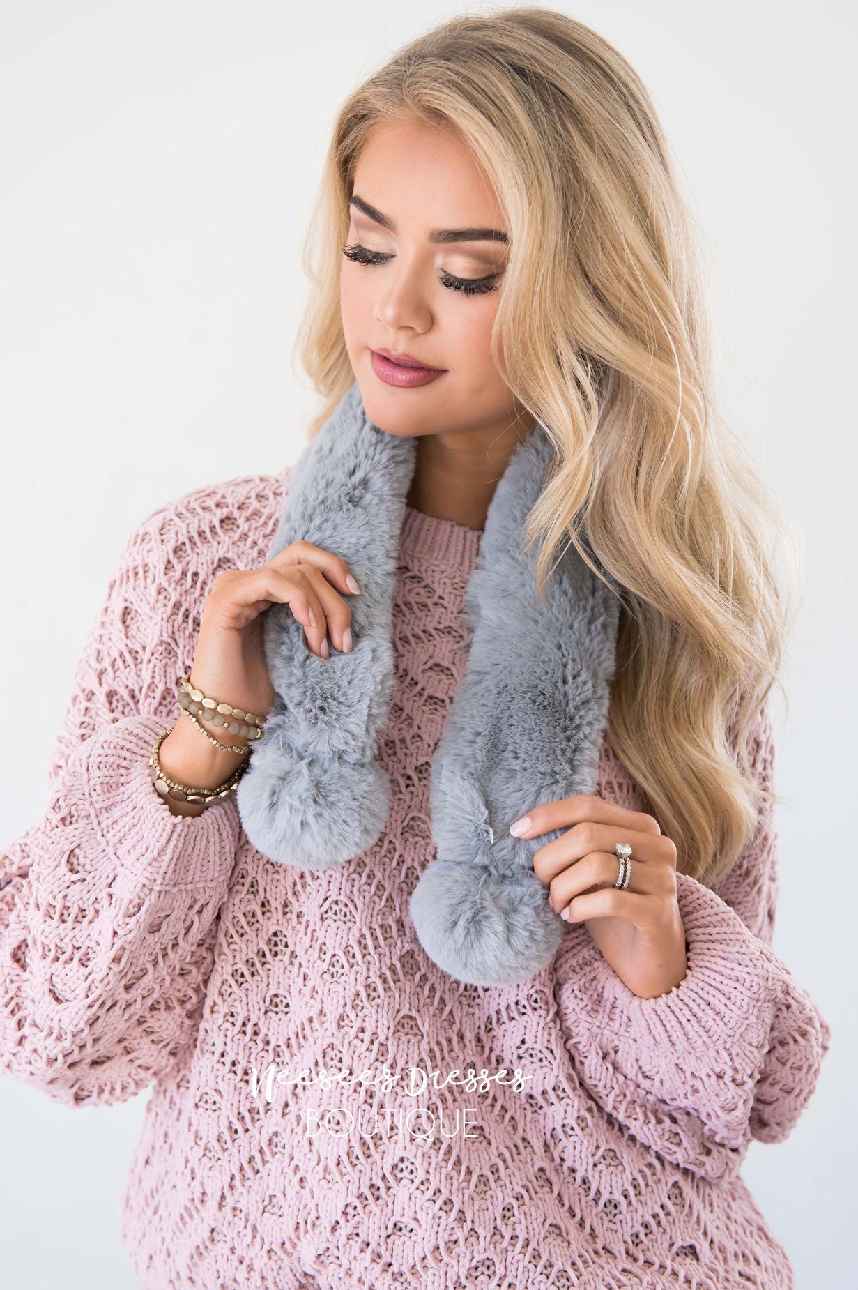 Upon The North Fur Pom Scarf Accessories & Shoes Leto Accessories