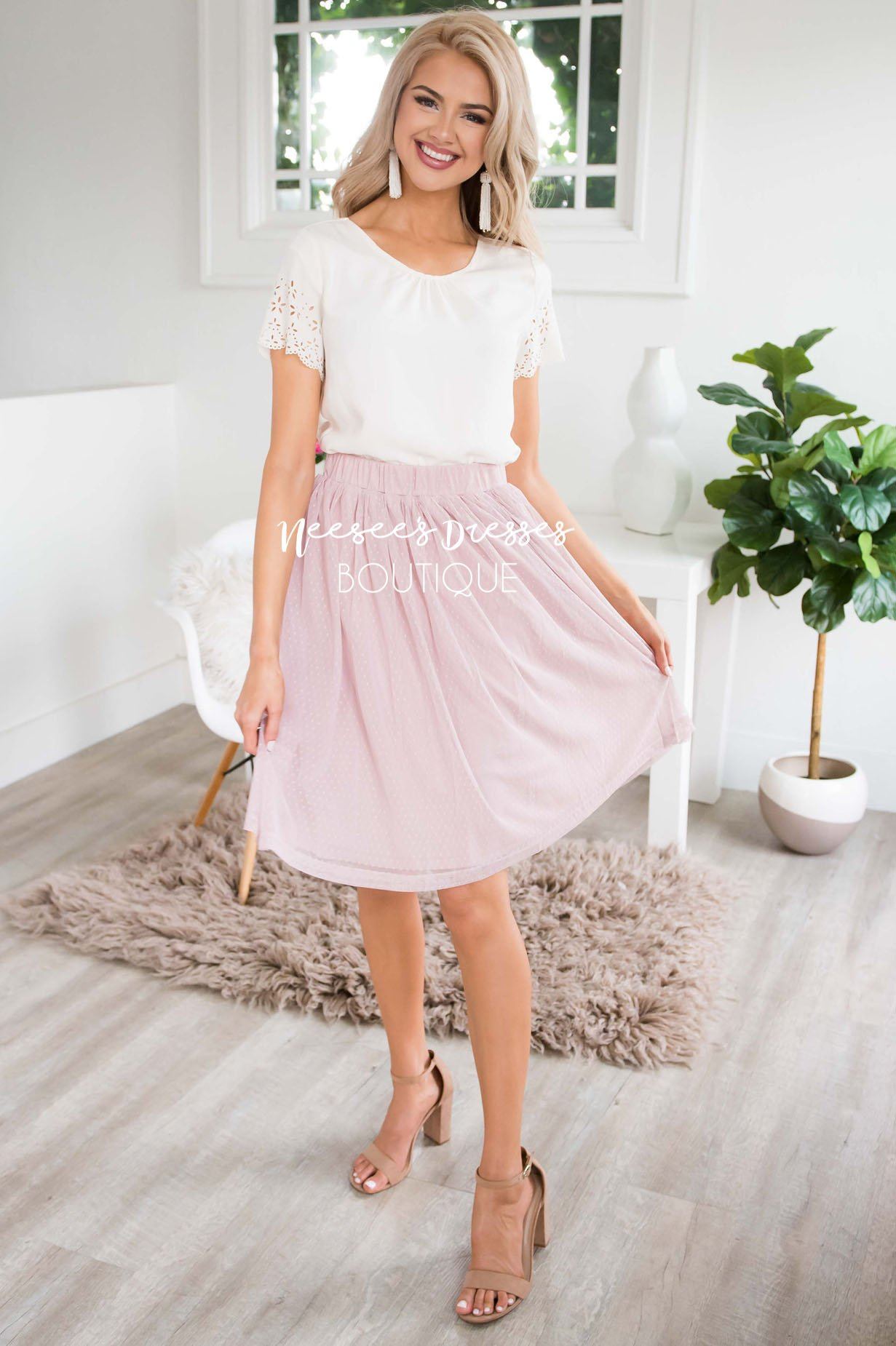 Pink Dotted Tulle Skirt Skirts vendor-unknown