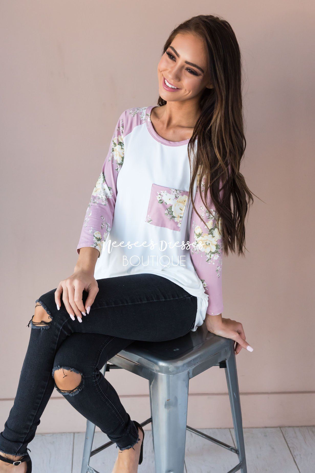 Back Again Modest Baseball Tee Modest Dresses vendor-unknown