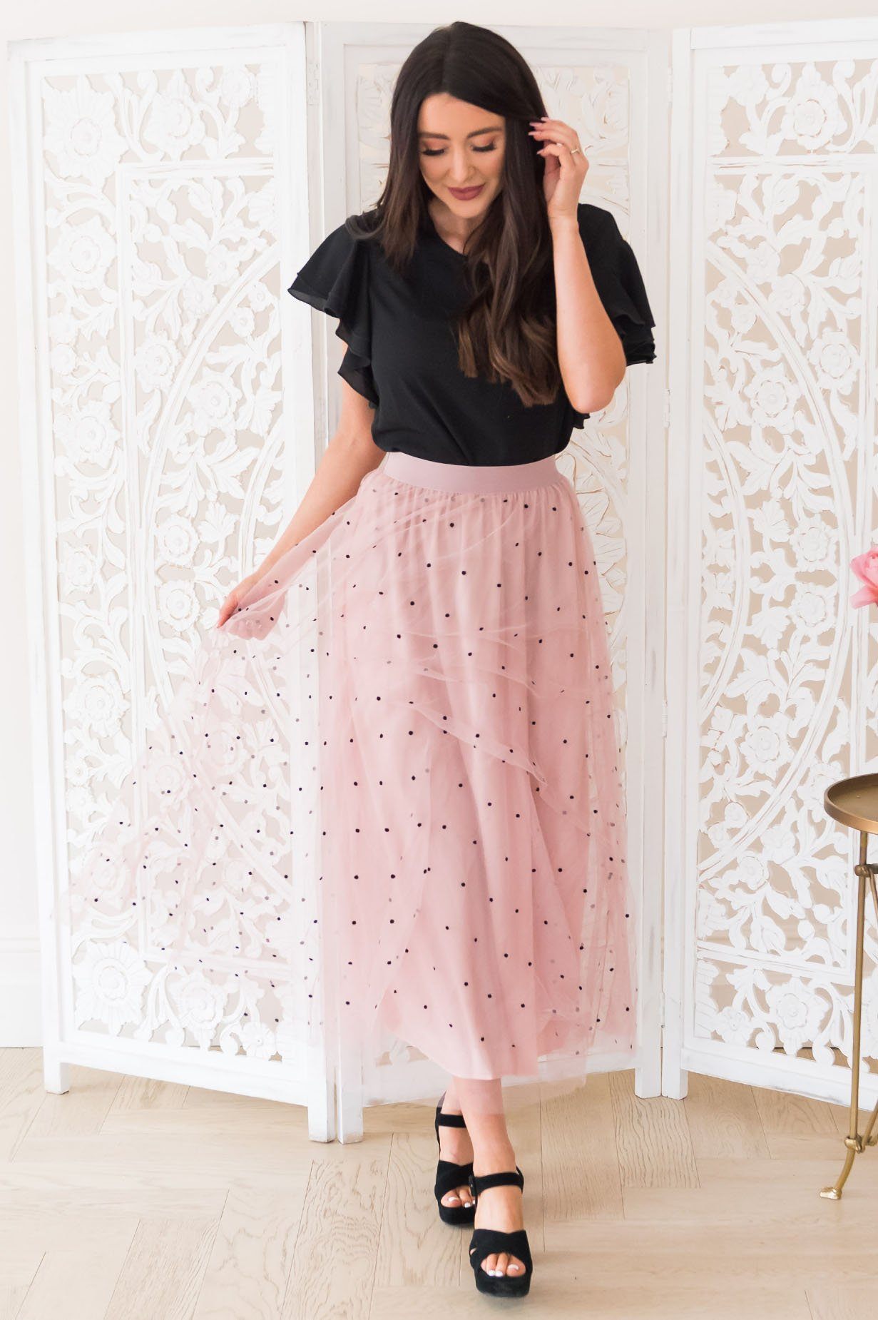 Twirl Away Modest Tulle Skirt NeeSee's Dresses