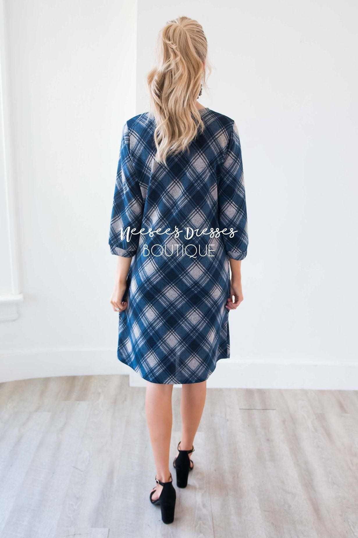 The Teresia Plaid Swing Dress Modest Dresses vendor-unknown
