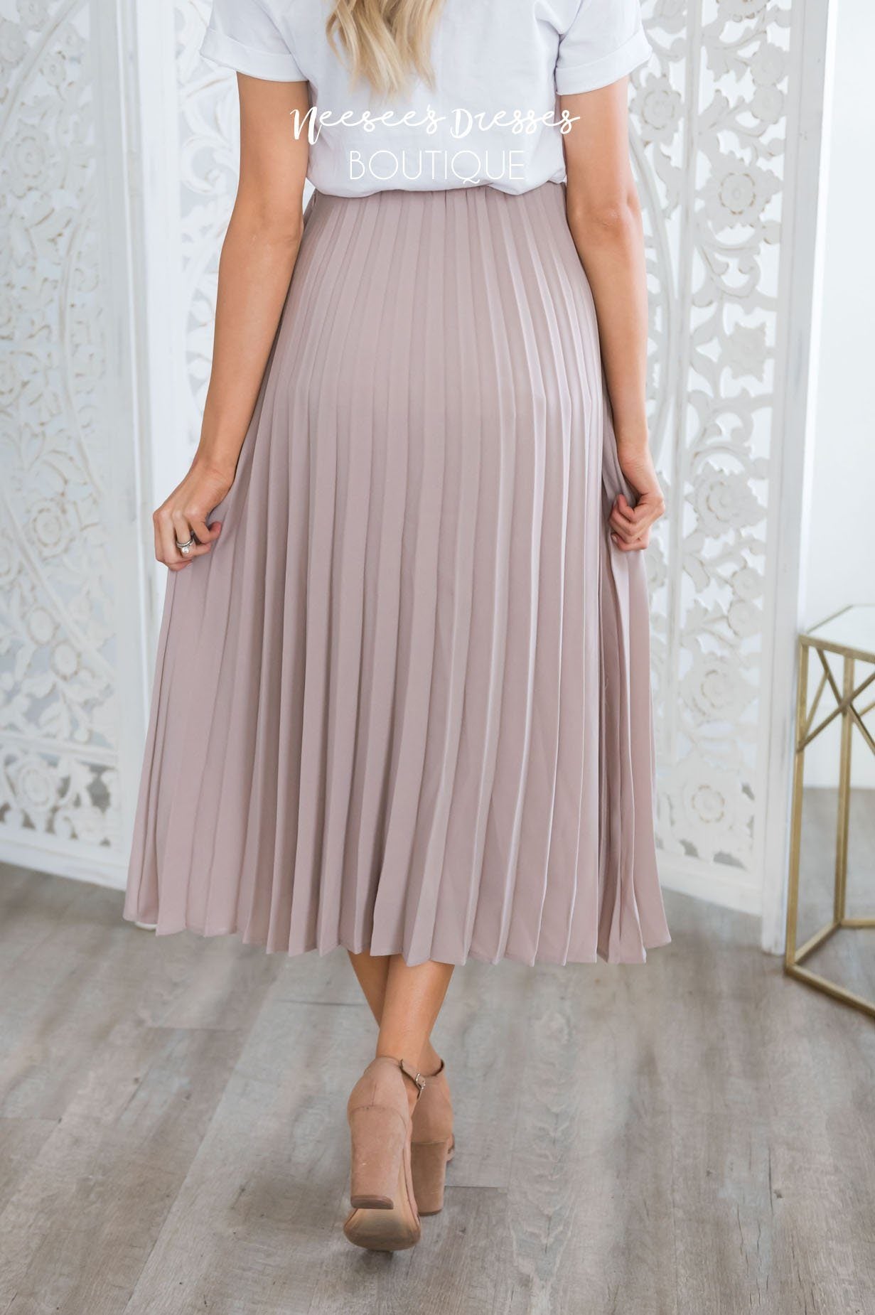 Hello Gorgeous Pleat Skirt Modest Dresses vendor-unknown