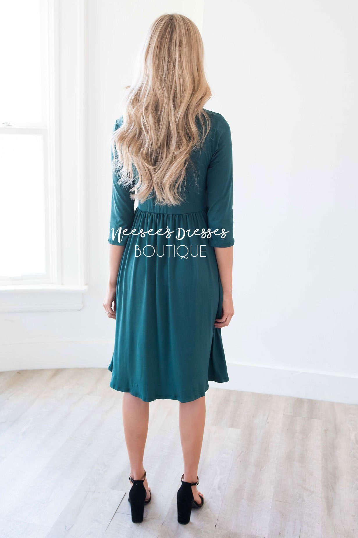 The Poppy 3/4 Length Sleeves Modest Dresses vendor-unknown