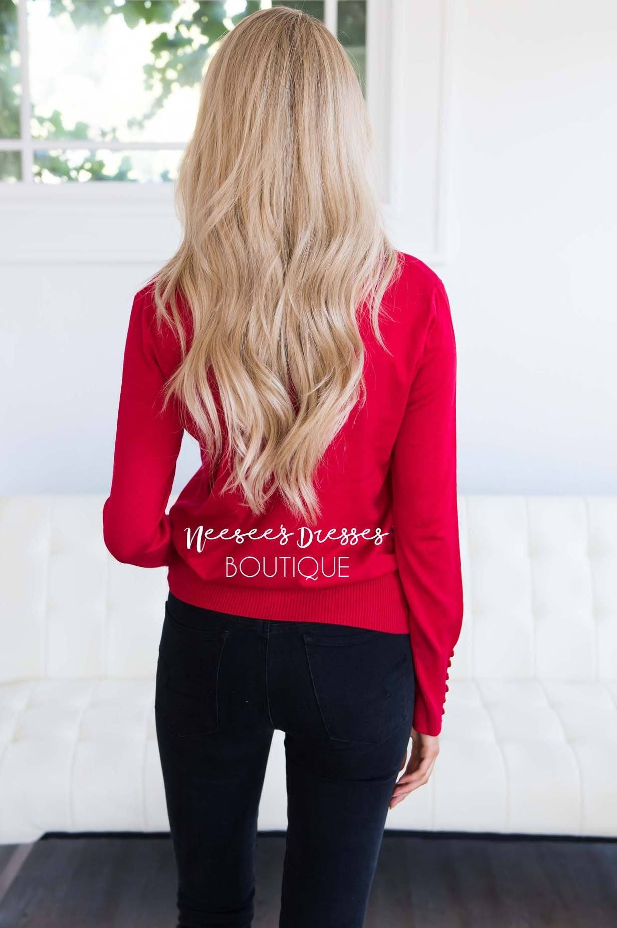 In Love with Fall Button Sleeve Sweater Tops vendor-unknown