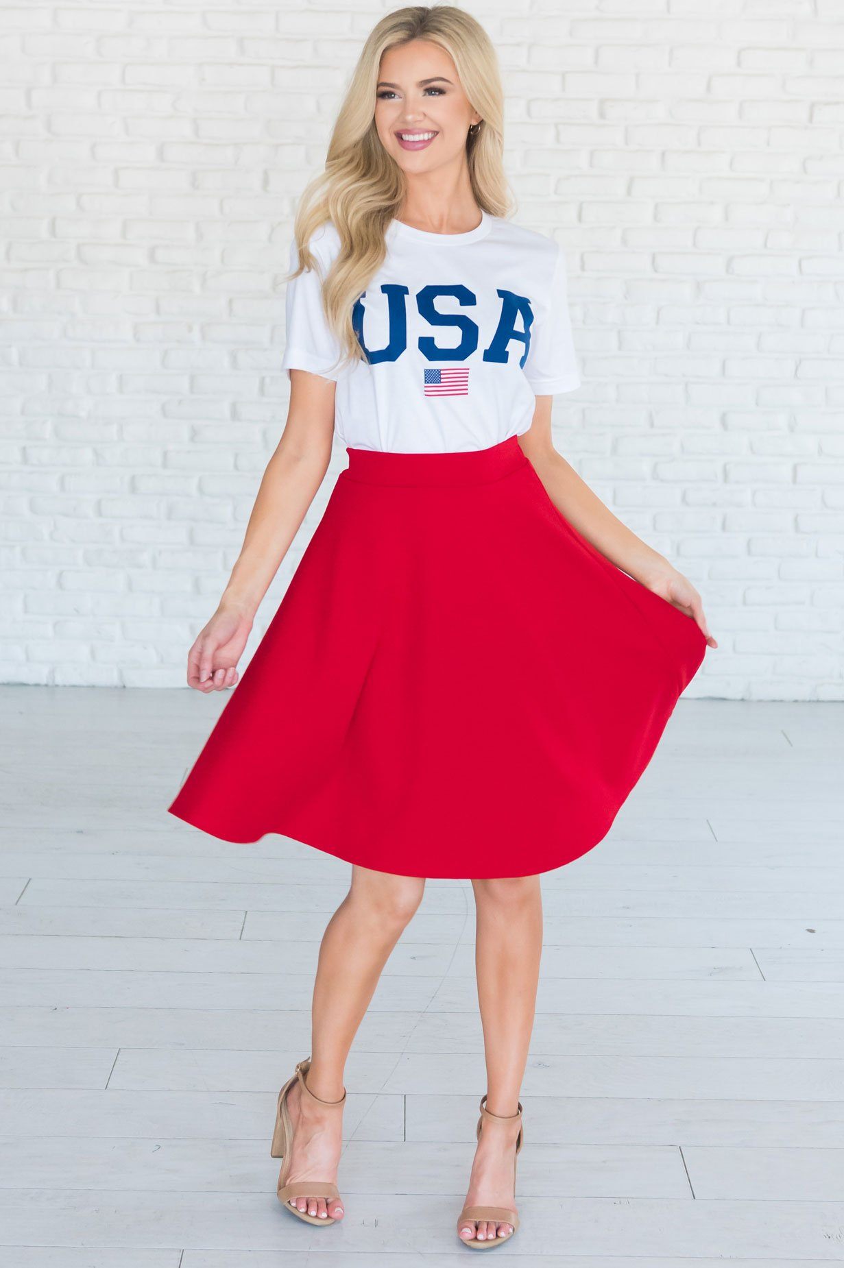 Endless Summer Aline Modest Skirt Skirts vendor-unknown