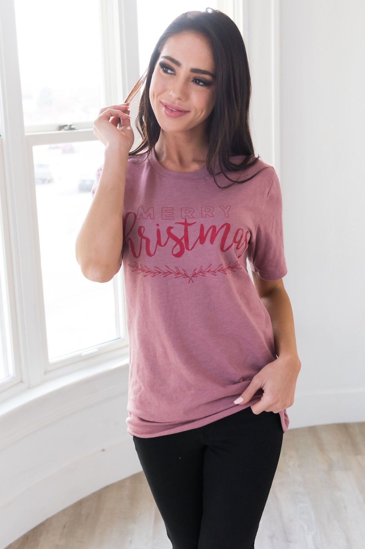 Merry Christmas Modest Tee Modest Dresses vendor-unknown