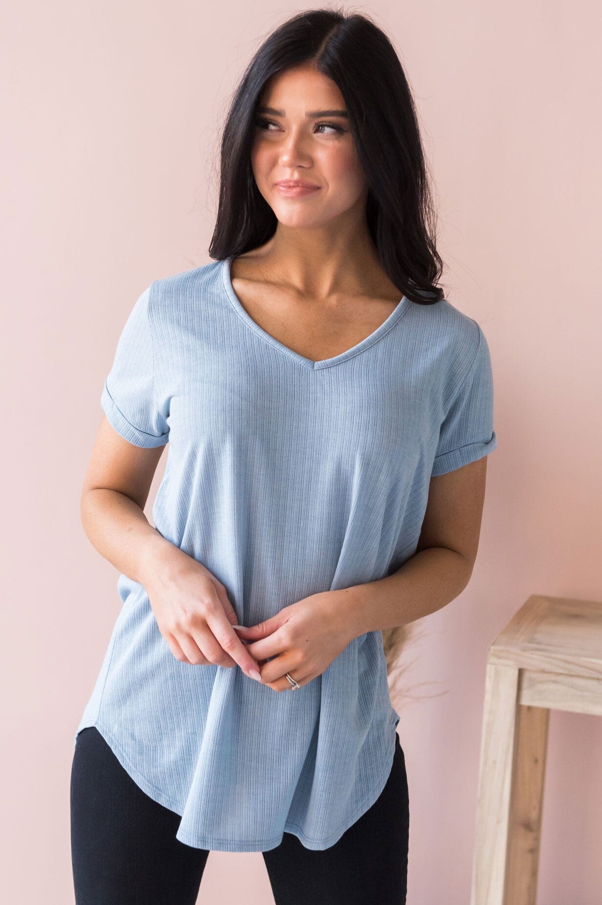 Your Favorite Ribbed Modest Tee NeeSee's Dresses