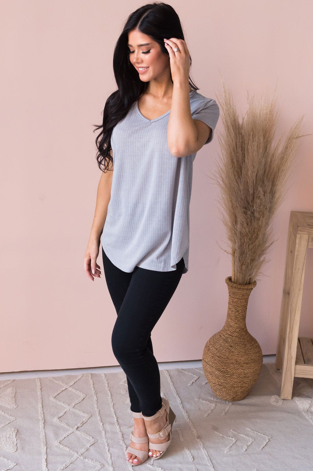 Your Favorite Ribbed Modest Tee NeeSee's Dresses