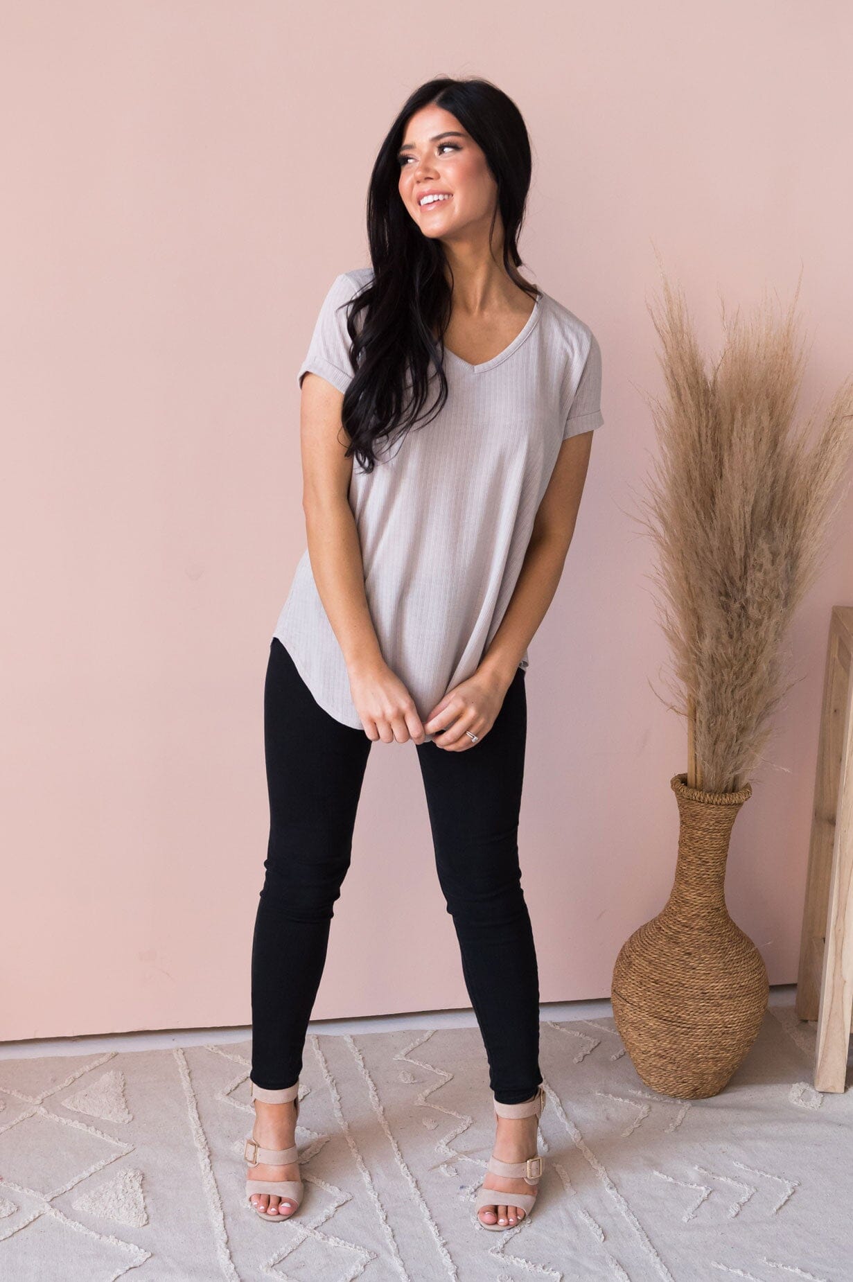 Your Favorite Ribbed Modest Tee NeeSee's Dresses