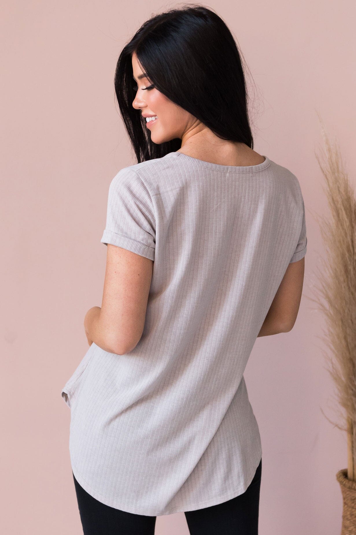 Your Favorite Ribbed Modest Tee NeeSee's Dresses