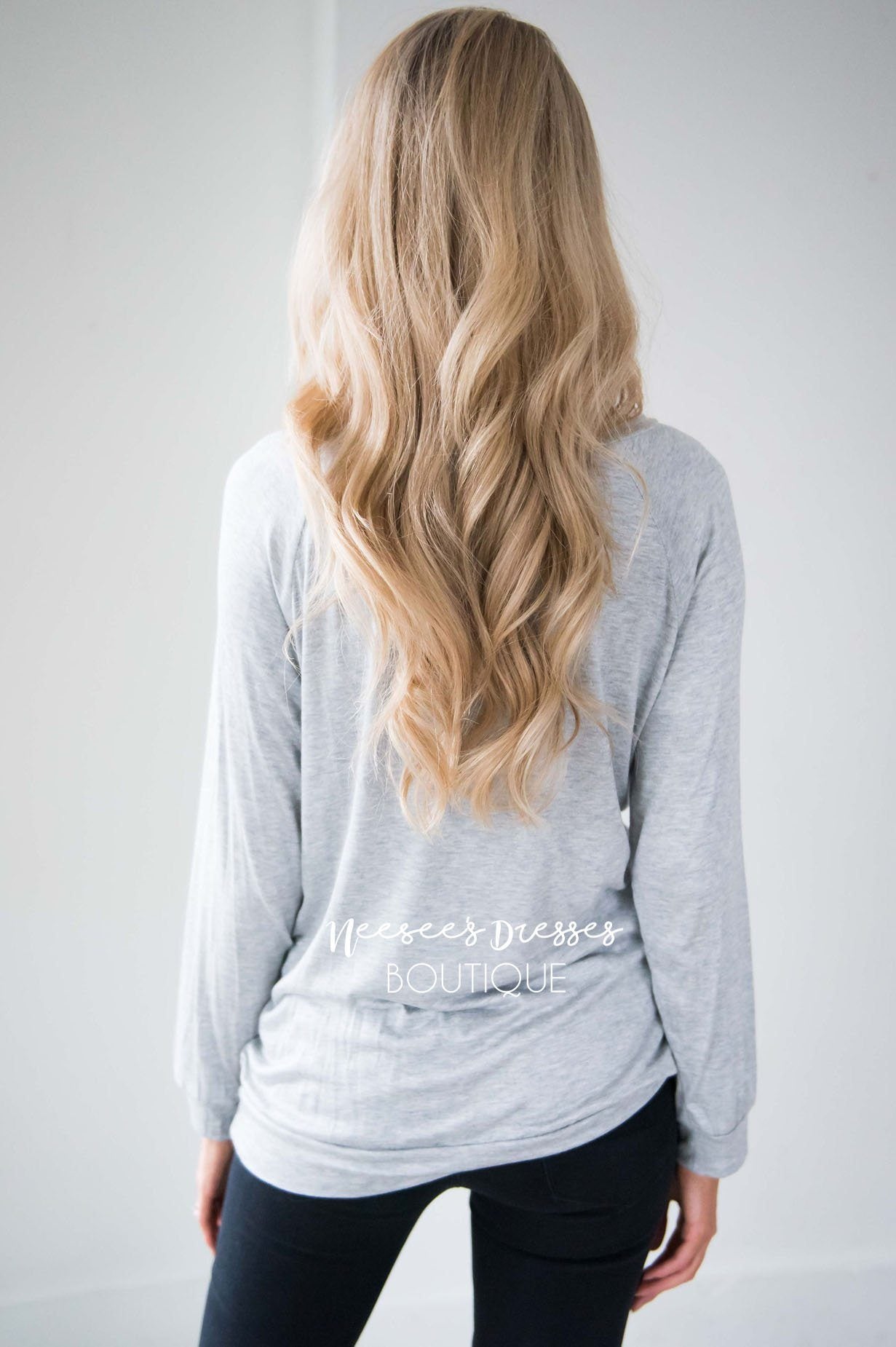 Rose Gold Sequin Long Sleeve Top Tops vendor-unknown