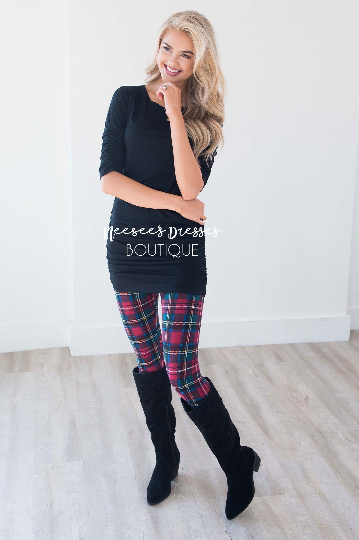 Side Ruche Tunic Tops vendor-unknown