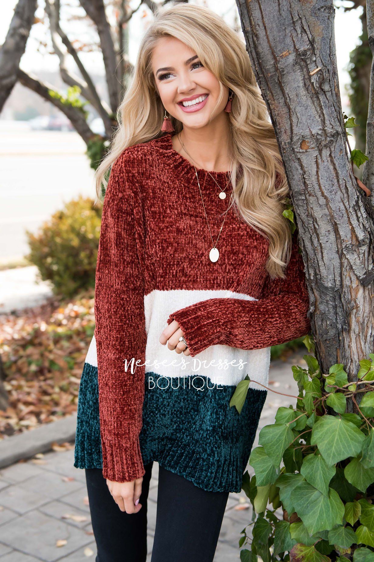 Far From Home Striped Sweater Tops vendor-unknown