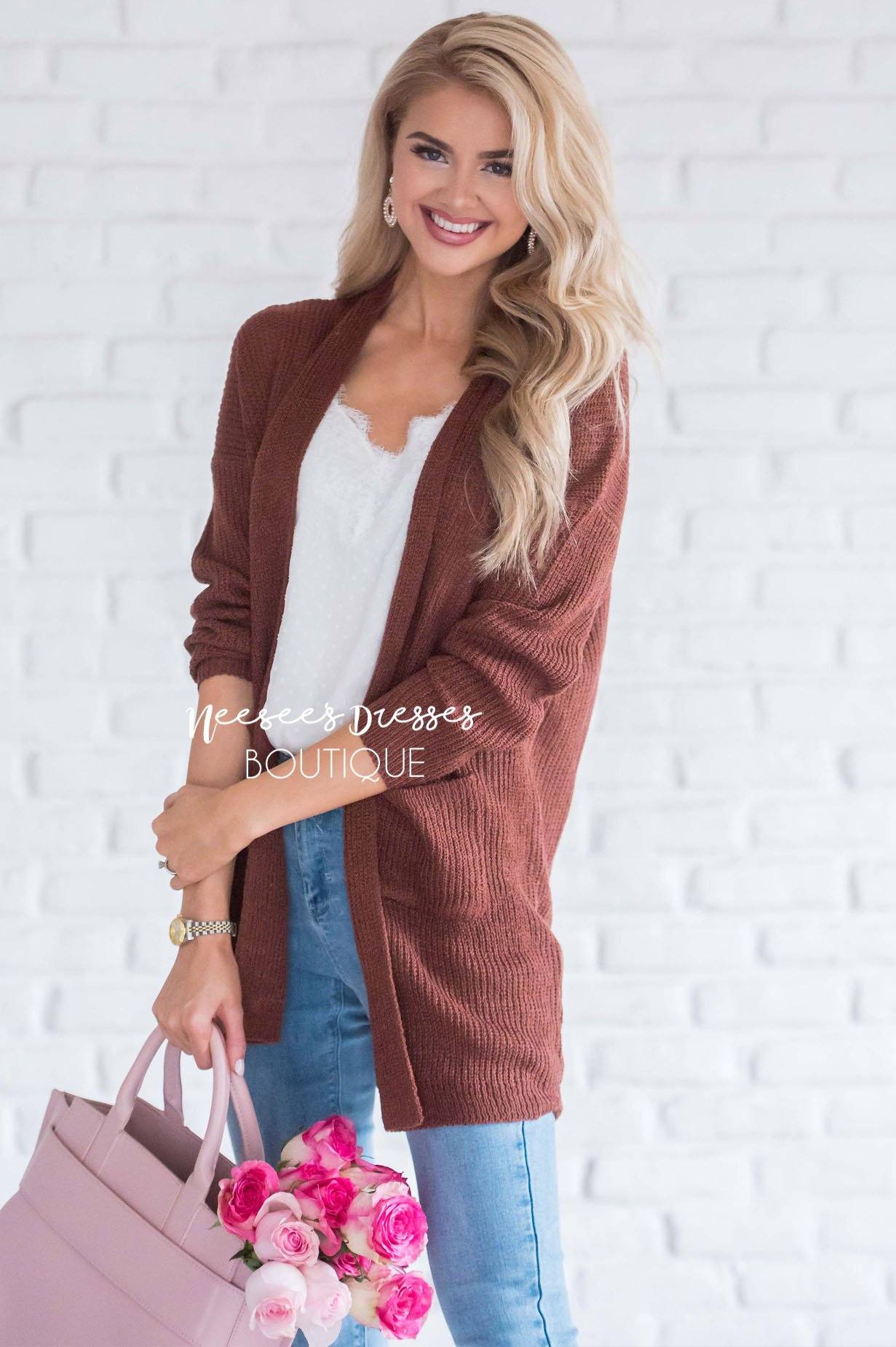 Knit Boyfriend Cardigan Tops vendor-unknown