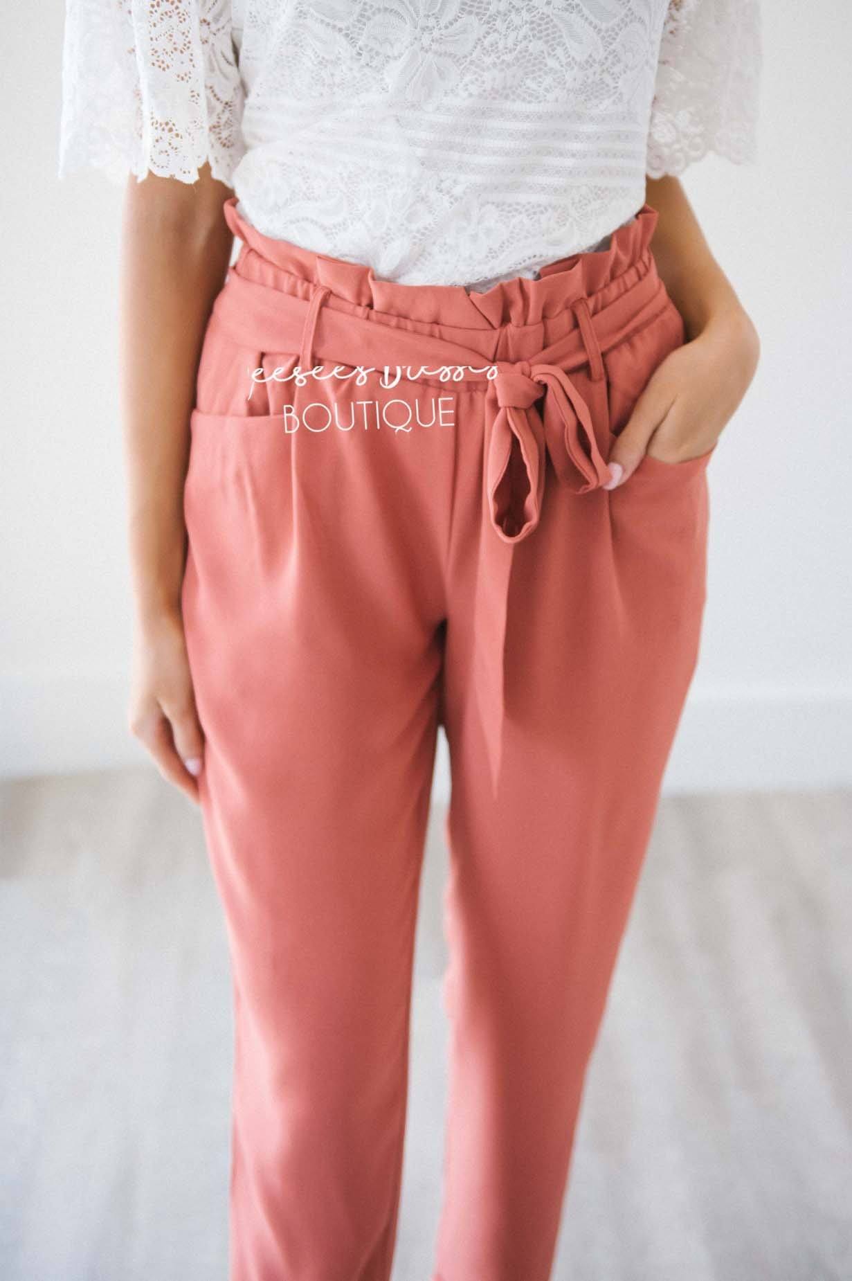 Paper Bag High Waisted Ruffle Pants Skirts vendor-unknown