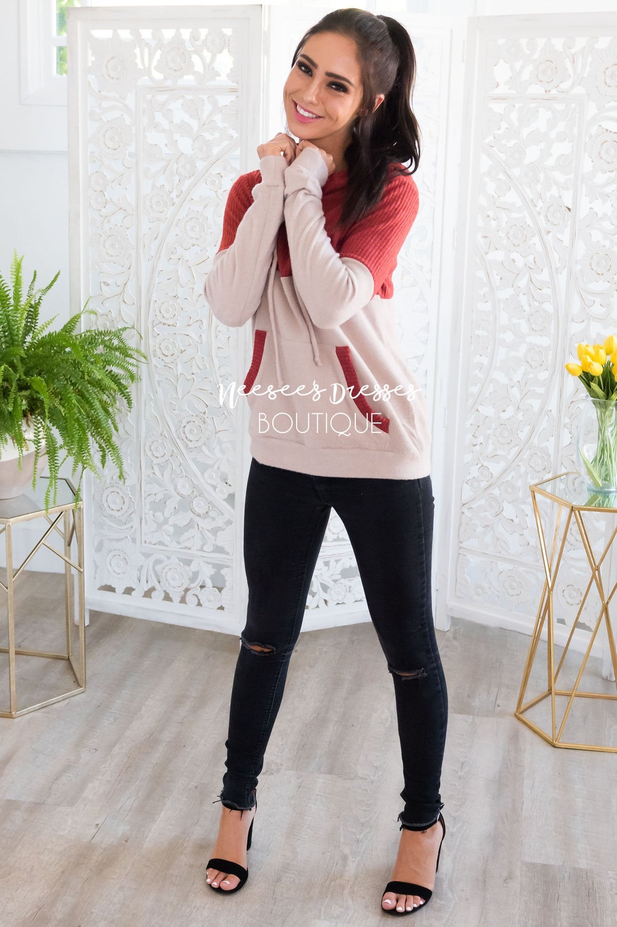 Adventure Awaits Thermal Hoodie Modest Dresses vendor-unknown