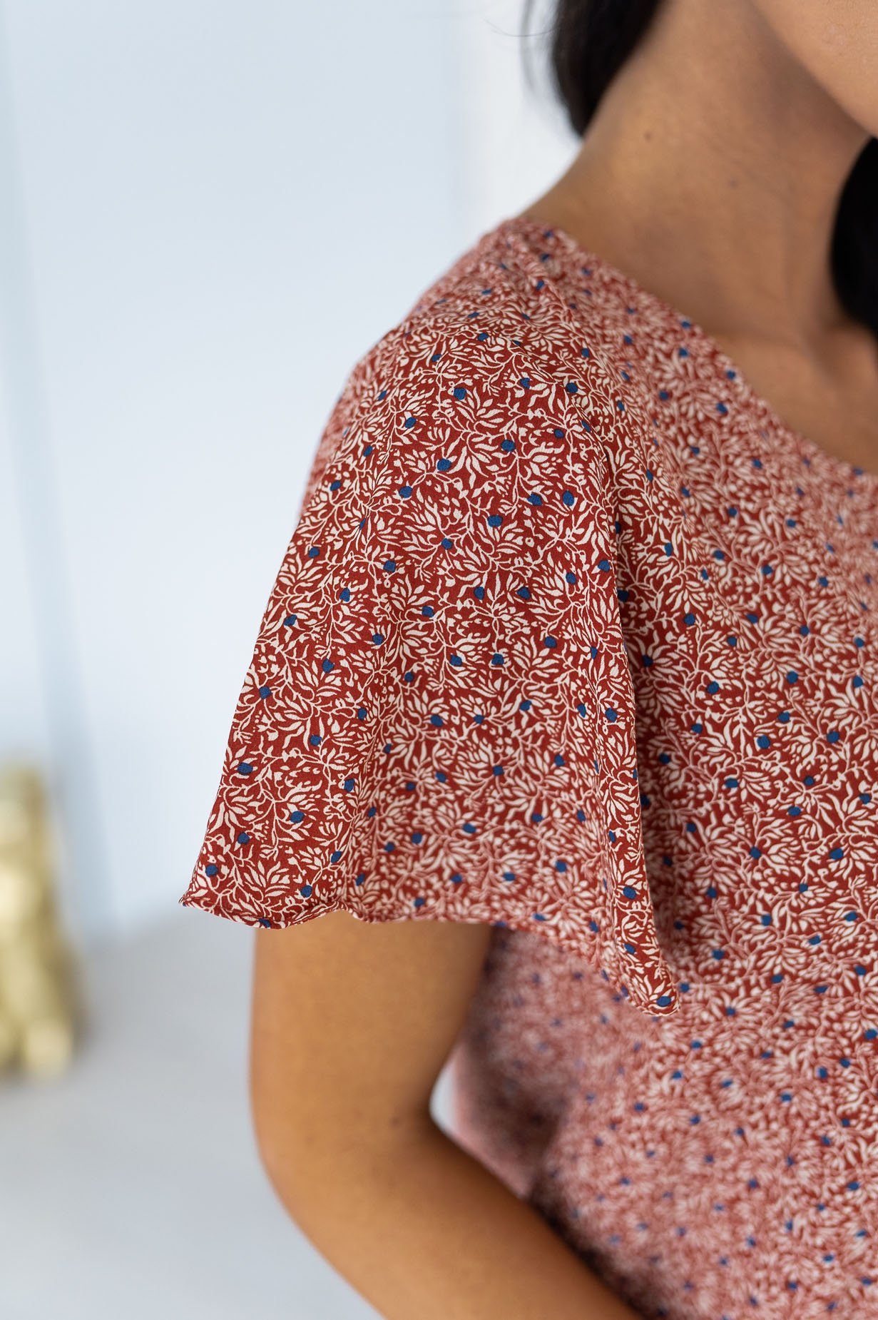 Ditzy Floral Modest Blouse Tops vendor-unknown