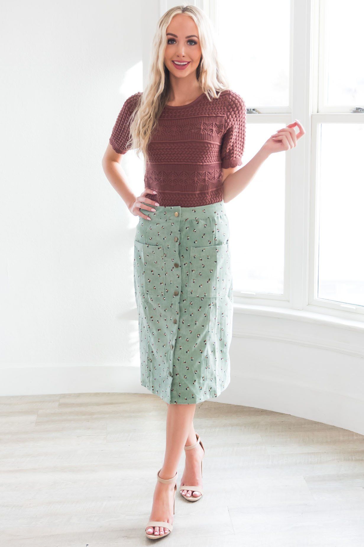 Perfect Day Modest Corduroy Skirt Modest Dresses vendor-unknown