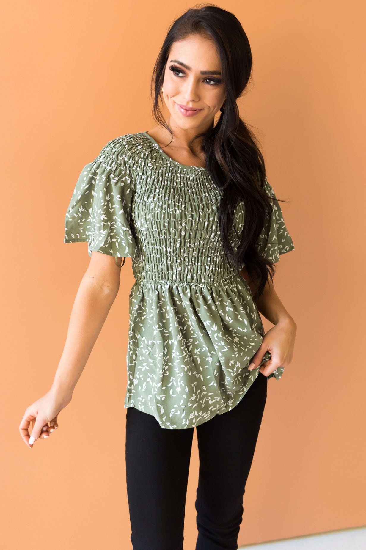 Midnight Blues Modest Blouse Tops vendor-unknown