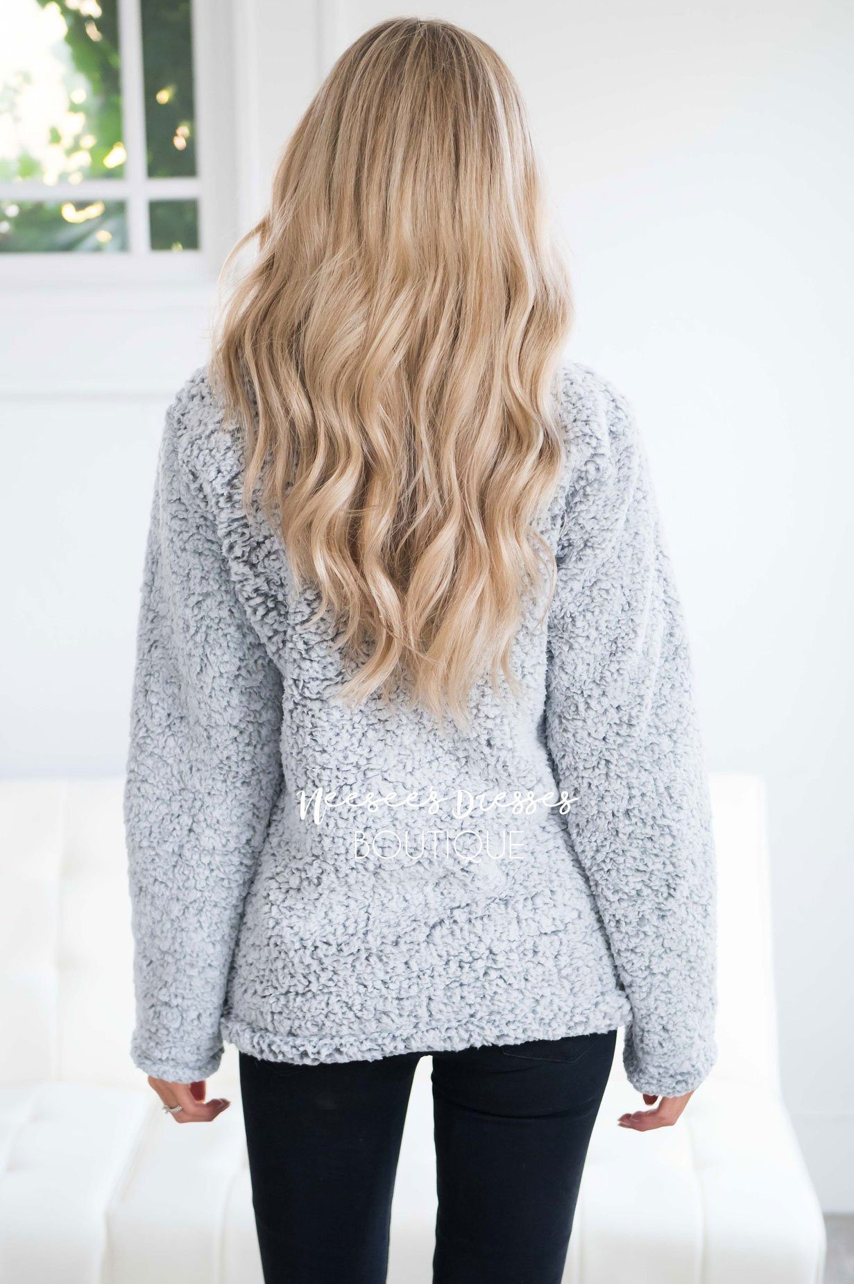 Sherpa Fleece Front Zip Sweater Tops vendor-unknown